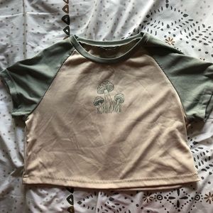 CROPPED SAGE MUSHROOM TOP